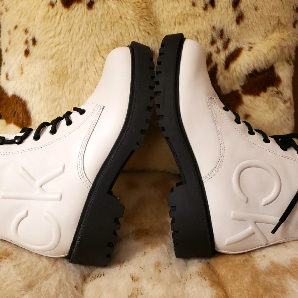 NEW CALVIN KLEIN LOGO COMBAT BOOTS